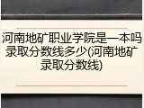 河南地矿职业学院是一本吗录取分数线多少(河南地矿录取分数线)