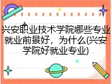 兴安职业技术学院哪些专业就业前景好，为什么(兴安学院好就业专业)