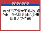 山东外事职业大学地址在哪个市，什么区县(山东外事职业大学位置)
