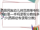 西昌民族幼儿师范高等专科学校是一本吗录取分数线多少(西昌幼专录取分数)