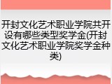 开封文化艺术职业学院共开设有哪些类型奖学金(开封文化艺术职业学院奖学金种类)