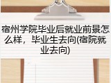 宿州学院毕业后就业前景怎么样，毕业生去向(宿院就业去向)