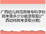 广西幼儿师范高等专科学校高考需多少分能录取呢(广西幼师高考录取分数)