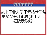 湖北工业大学工程技术学院要多少分才能进(湖工大工程院录取线)
