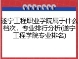 遂宁工程职业学院属于什么档次，专业排行分析(遂宁工程学院专业排名)
