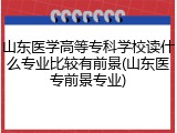 山东医学高等专科学校读什么专业比较有前景(山东医专前景专业)