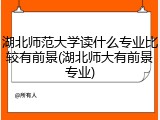 湖北师范大学读什么专业比较有前景(湖北师大有前景专业)