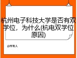 杭州电子科技大学是否有双学位，为什么(杭电双学位原因)