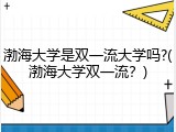 渤海大学是双一流大学吗?(渤海大学双一流？)