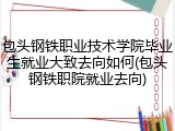 包头钢铁职业技术学院毕业生就业大致去向如何(包头钢铁职院就业去向)