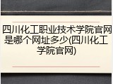四川化工职业技术学院官网是哪个网址多少(四川化工学院官网)