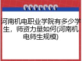 河南机电职业学院有多少学生，师资力量如何(河南机电师生规模)