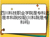 四川科技职业学院是专科还是本科院校呢(川科院是专科吗)