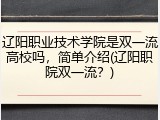 辽阳职业技术学院是双一流高校吗，简单介绍(辽阳职院双一流？)