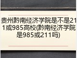 贵州黔南经济学院是不是211或985高校(黔南经济学院是985或211吗)