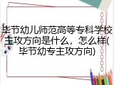 毕节幼儿师范高等专科学校主攻方向是什么，怎么样(毕节幼专主攻方向)