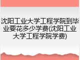 沈阳工业大学工程学院到毕业要花多少学费(沈阳工业大学工程学院学费)