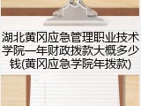 湖北黄冈应急管理职业技术学院一年财政拨款大概多少钱(黄冈应急学院年拨款)