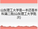 山东理工大学是一本还是本科第二批(山东理工大学批次)