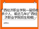 广西经济职业学院一届招收多少人，最近几年(广西经济职业学院招生规模)