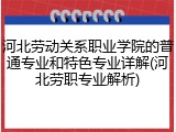 河北劳动关系职业学院的普通专业和特色专业详解(河北劳职专业解析)