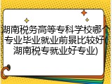 湖南税务高等专科学校哪个专业毕业就业前景比较好(湖南税专就业好专业)
