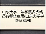 山东大学一年学费多少钱，还有哪些费用(山东大学学费及费用)