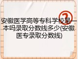 安徽医学高等专科学校是一本吗录取分数线多少(安徽医专录取分数线)