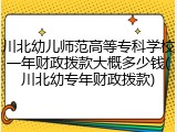 川北幼儿师范高等专科学校一年财政拨款大概多少钱(川北幼专年财政拨款)