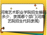 河南艺术职业学院招生编码多少，隶属哪个部门(河南艺院招生代码隶属)