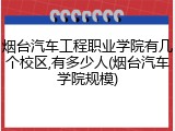 烟台汽车工程职业学院有几个校区,有多少人(烟台汽车学院规模)