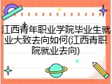 江西青年职业学院毕业生就业大致去向如何(江西青职院就业去向)