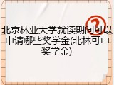 北京林业大学就读期间可以申请哪些奖学金(北林可申奖学金)