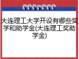 大连理工大学开设有哪些奖学和助学金(大连理工奖助学金)