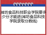 潍坊食品科技职业学院要多少分才能进(潍坊食品科技学院录取分数线)