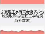 宁夏理工学院高考需多少分能录取呢(宁夏理工学院录取分数线)