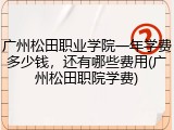 广州松田职业学院一年学费多少钱，还有哪些费用(广州松田职院学费)