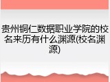 贵州铜仁数据职业学院的校名来历有什么渊源(校名渊源)