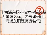 上海浦东职业技术学院师资力量怎么样，名气如何(上海浦东职院师资名气)