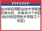 哈尔滨应用职业技术学院是否有分校，共有多少个校区(哈尔滨应用技术学院几个校区)