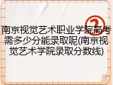 南京视觉艺术职业学院高考需多少分能录取呢(南京视觉艺术学院录取分数线)