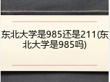 东北大学是985还是211(东北大学是985吗)