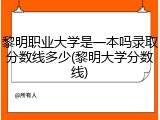 黎明职业大学是一本吗录取分数线多少(黎明大学分数线)