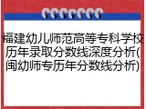 福建幼儿师范高等专科学校历年录取分数线深度分析(闽幼师专历年分数线分析)