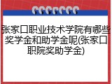 张家口职业技术学院有哪些奖学金和助学金呢(张家口职院奖助学金)