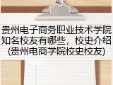 贵州电子商务职业技术学院知名校友有哪些，校史介绍(贵州电商学院校史校友)