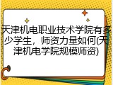 天津机电职业技术学院有多少学生，师资力量如何(天津机电学院规模师资)