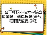 烟台工程职业技术学院含金量量吗，值得报吗(烟台工程职院值得报吗)