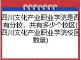 四川文化产业职业学院是否有分校，共有多少个校区(四川文化产业职业学院校区数量)
