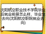 沈阳航空职业技术学院毕业后就业前景怎么样，毕业生去向(沈阳航空职院就业去向)